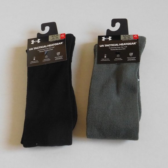 NWT  2 Pairs of Men's  Under Armour Tactical Heatgear Over The Calf Socks 8.5-13 - Picture 1 of 1